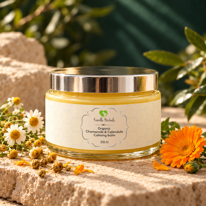 Kamille Herbals Organic Chamomile and Calendula Calming Balm 300 ml hero product image.