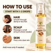 How to use Kamille Herbals Argan Oil on hair scalp and skin